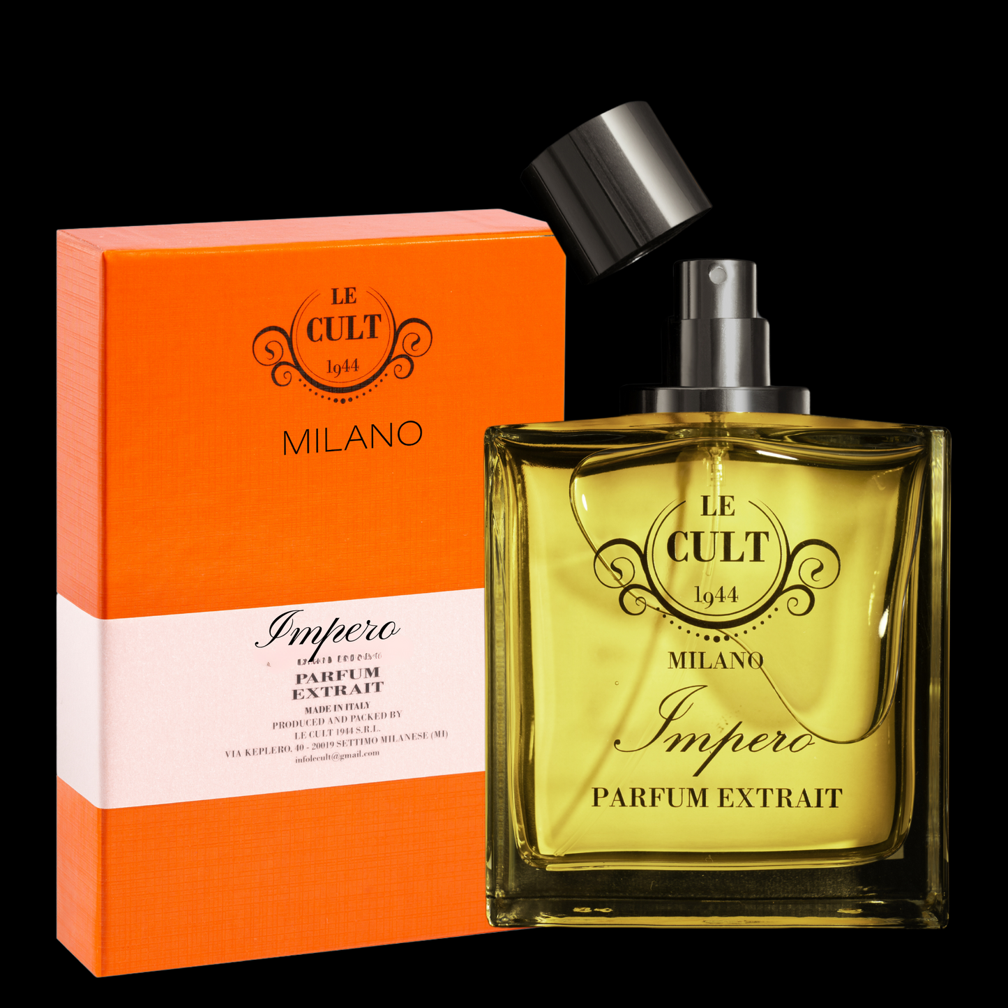 Flacone e confezione Impero Parfum Extrait Floreale — Le Cult 1944 Milano